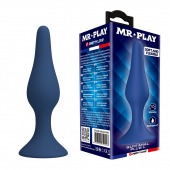 Синяя анальная пробка Slim Anal Plug L - 12,4 см. - Baile