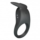 Черное перезаряжаемое виброкольцо Carlton - Baile - в Батайске купить с доставкой