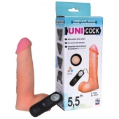 Фаллическая насадка Харнесс UNICOCK 5,5  с вибрацией - 17 см. - LOVETOY (А-Полимер) - купить с доставкой в Батайске