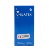 Классические презервативы Unilatex Natural Plain - 12 шт. + 3 шт. в подарок - Unilatex - купить с доставкой в Батайске