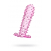 Гелевая розовая насадка с шипами - 12 см. - Toyfa Basic - в Батайске купить с доставкой
