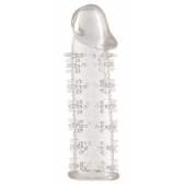 Гелевая прозрачная насадка с шипами - 12 см. - Toyfa Basic - в Батайске купить с доставкой