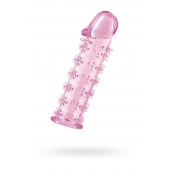 Гелевая розовая насадка на фаллос с шипами - 12 см. - Toyfa Basic - в Батайске купить с доставкой