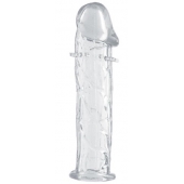 Гладкая прозрачная насадка с усиками под головкой - 12,5 см. - Toyfa Basic - в Батайске купить с доставкой