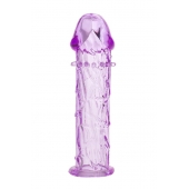 Гладкая фиолетовая насадка с усиками под головкой - 12,5 см. - Toyfa Basic - в Батайске купить с доставкой