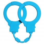 Голубые силиконовые наручники Stretchy Cuffs Turquoise - Lola Games - купить с доставкой в Батайске