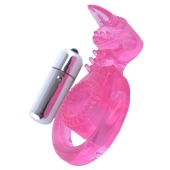Розовая вибронасадка со стимулятор клитора   Язычок - Toyfa Basic - в Батайске купить с доставкой