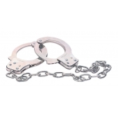 Наручники из металла с длинной цепочкой CHROME HANDCUFFS METAL HANDCUFFS W. KEY - NMC - купить с доставкой в Батайске