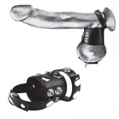 Утяжка на пенис и мошонку Cock Ring With 1.5  Ball Stretcher And Optional Weight Ring - BlueLine - купить с доставкой в Батайске