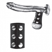 Чёрная утяжка на кнопках 100% PVC STRAP WITH METAL SNAP - BlueLine - купить с доставкой в Батайске