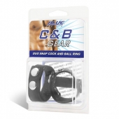 Утяжка на пенис с клёпками Duo Snap Cock And Ball Ring - BlueLine - купить с доставкой в Батайске