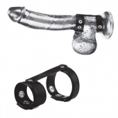 Утяжка на пенис с клёпками Duo Snap Cock And Ball Ring - BlueLine - купить с доставкой в Батайске