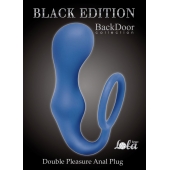 Синее эрекционное кольцо с анальной пробкой Double Pleasure Anal Plug - Lola Games - в Батайске купить с доставкой