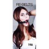 Чёрный кожаный чокер-кляп Tyra Black - Rebelts - купить с доставкой в Батайске