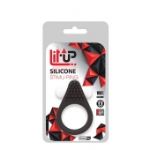 Чёрное эрекционное кольцо LIT-UP SILICONE STIMU RING 1 BLACK - Dream Toys - в Батайске купить с доставкой