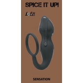 Серое эрекционное кольцо Sensation с анальным стимулятором - Lola Games - в Батайске купить с доставкой