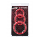 Набор из 3 красных эрекционных колец различного диаметра - ToyFa - в Батайске купить с доставкой