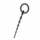 Чёрный уретральный плаг с кольцом - ToyFa - купить с доставкой в Батайске