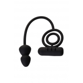 Чёрное эрекционное кольцо с вибропулькой и анальным хвостом - Erotist Adult Toys - в Батайске купить с доставкой