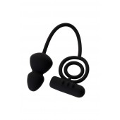 Чёрное эрекционное кольцо с вибростимулятором и анальным хвостом - Erotist Adult Toys - в Батайске купить с доставкой