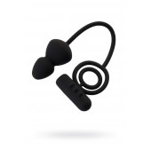 Чёрное эрекционное кольцо с вибростимулятором и анальным хвостом - Erotist Adult Toys - в Батайске купить с доставкой