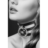 Чёрный тройной чокер с большим кольцом - Bijoux Pour Toi - купить с доставкой в Батайске