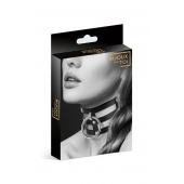 Чёрный тройной чокер с большим кольцом - Bijoux Pour Toi - купить с доставкой в Батайске