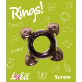 Чёрное эрекционное кольцо Rings Screw - Lola Games - в Батайске купить с доставкой