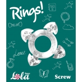 Прозрачное эрекционное кольцо Rings Screw - Lola Games - в Батайске купить с доставкой