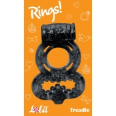 Чёрное эрекционное кольцо Rings Treadle с подхватом - Lola Games - в Батайске купить с доставкой