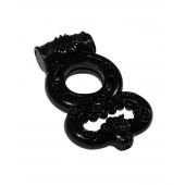 Чёрное эрекционное кольцо Rings Treadle с подхватом - Lola Games - в Батайске купить с доставкой