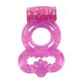 Розовое эрекционное кольцо Rings Treadle с подхватом - Lola Games - в Батайске купить с доставкой