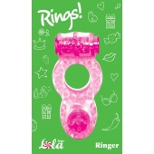 Розовое эрекционное кольцо с вибрацией Rings Ringer - Lola Games - в Батайске купить с доставкой