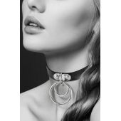 Черный чокер с двумя кольцами - Bijoux Pour Toi - купить с доставкой в Батайске