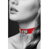 Красный узенький чокер с кольцом - Bijoux Pour Toi - купить с доставкой в Батайске