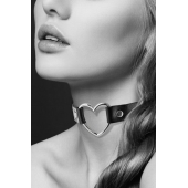 Чёрный чокер с кольцом в форме сердца - Bijoux Pour Toi - купить с доставкой в Батайске