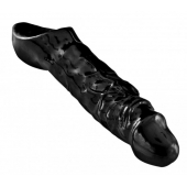 Чёрная увеличивающая насадка на член Mamba Cock Sheath Packaged - 16,5 см. - XR Brands - в Батайске купить с доставкой