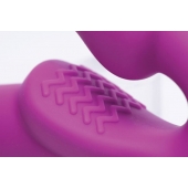 Ярко-розовый безремневой вибрострапон Evoke Vibrating Strapless Silicone Strap-on Dildo - XR Brands - купить с доставкой в Батайске