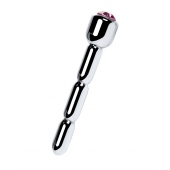 Серебристый уретральный плаг со стразом - 7 см. - ToyFa - купить с доставкой в Батайске