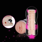 Мастурбатор-вагина Sex In A Can Vibra Vagina Tunnel - Lovetoy - в Батайске купить с доставкой