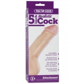 Насадка-реалистик для трусиков Vac-U-Lock 5  Realistic - 12,7 см. - Doc Johnson - купить с доставкой в Батайске