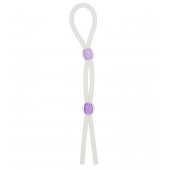 Прозрачное эрекционное кольцо-лассо SILICONE LASSO COCK RING DUAL BEADS - NMC - в Батайске купить с доставкой