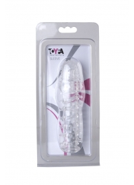 Прозрачная, закрытая насадка с шипами и точками - 13,5 см. - Toyfa Basic - в Батайске купить с доставкой