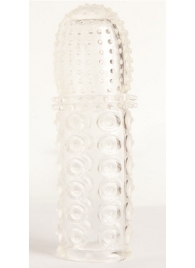 Прозрачная закрытая гелевая насадка - 13,5 см. - Toyfa Basic - в Батайске купить с доставкой