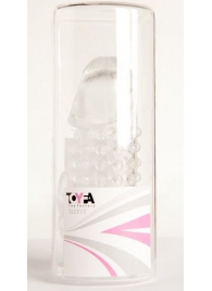 Гелевая прозрачная насадка с 2 отростками - 13 см. - Toyfa Basic - в Батайске купить с доставкой