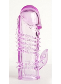 Фиолетовая насадка с коготком и шипами - 13 см. - Toyfa Basic - в Батайске купить с доставкой