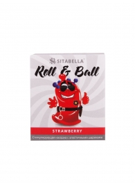 Стимулирующий презерватив-насадка Roll   Ball Strawberry - Sitabella - купить с доставкой в Батайске