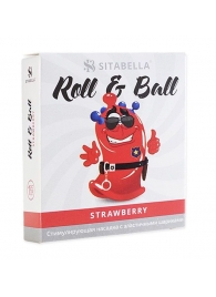 Стимулирующий презерватив-насадка Roll   Ball Strawberry - Sitabella - купить с доставкой в Батайске