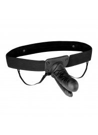 Полый страпон с двумя отростками и вибрацией Unisex Vibrating Hollow Strap-On Double Penetrating Dildo - 17,8 см. - Lux Fetish - купить с доставкой в Батайске