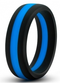 Черно-синее эрекционное кольцо Silicone Go Pro Cock Ring - Blush Novelties - в Батайске купить с доставкой
